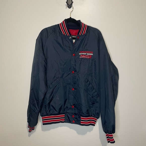 Butwin Vintage Men's Interstate Detriot Diesel Power Embroidered Jacket Large - Picture 1 of 6